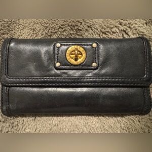 Marc by Marc Jacobs Classic Black Leather Turnlock Wallet